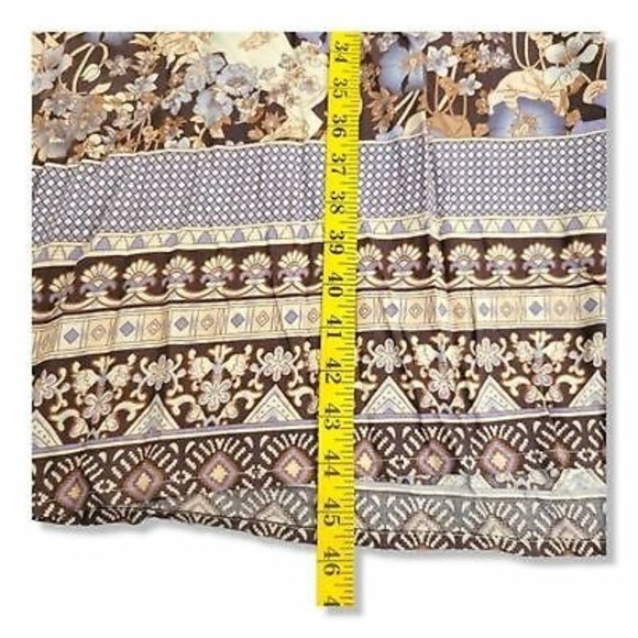 R.Vivmos Long Balloon Sleeve Boho Printed Midi Dress Size Medium peasant style - Picture 5 of 11